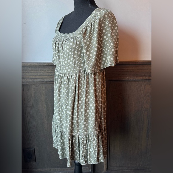 Maurices Olive Floral square neck Dress small - Picture 3 of 8